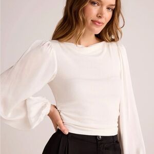 Bella Dahl White Puff Sleeve Blouse